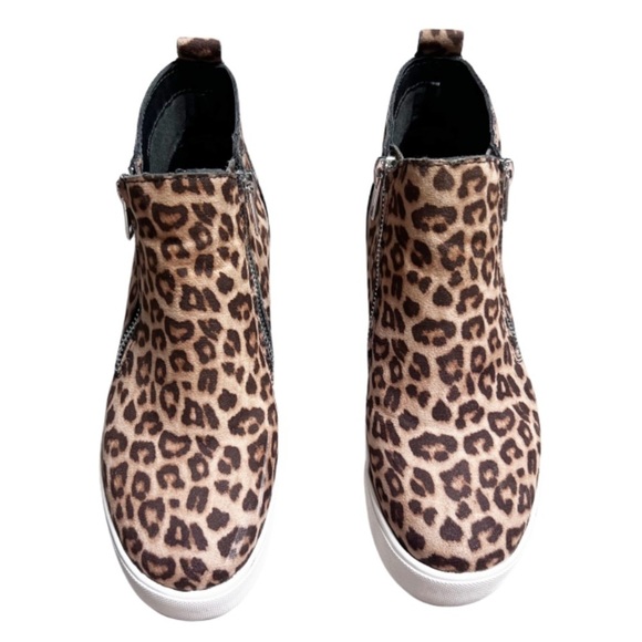 Soda Women's Leopard Platform Zip Down Ankle Boot Sneaker Casual Streetwear Shoe - Picture 4 of 16